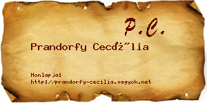 Prandorfy Cecília névjegykártya